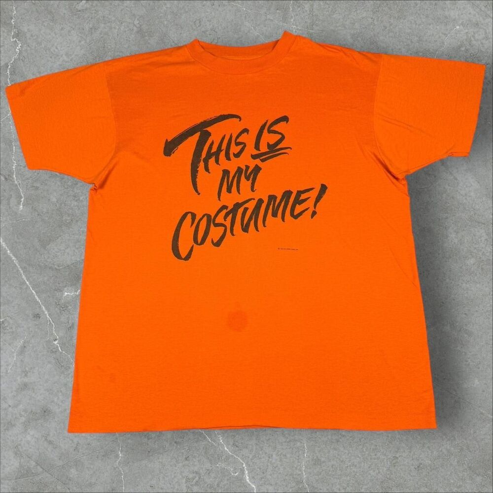 1989 "This Is My Costume" Hallmark Halloween T-shirt Humor Writing Saying - XL